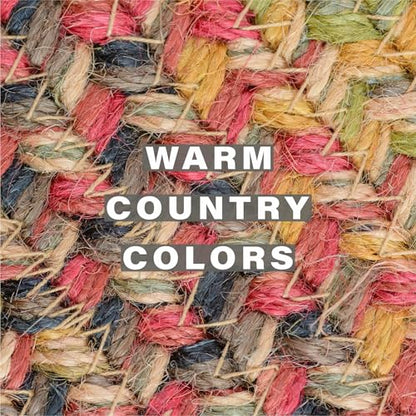 Homespice Kingston Jute Braided Placemats, Rect 13x19 Set of 6 | Multicolor Protects Tabletop in Style and Everyday and Holiday Table Mats, Rich Colors, Reversible and Durable - color: Kingston