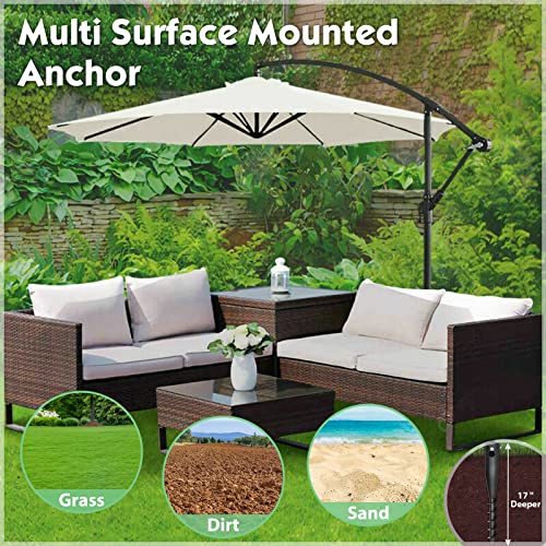 DEROFIT Portable Umbrella Base: Heavy Duty Sand Anchor for Umbrella, Flag, Christmas Tree, Fishing Rod - For Patio, Beach and Outdoor Use