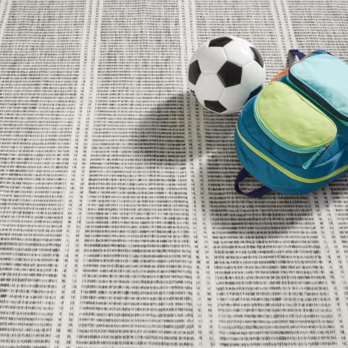 Dash & Albert Malta Grey Striped Washable Rug, 3'x5' - color: Grey, size: 3' x 5' (Rectangular)