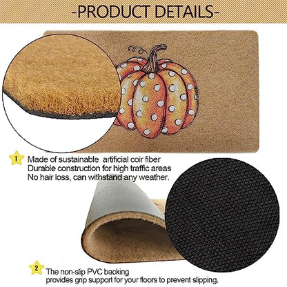 FGSS Fall-Pumpkin Thanksgiving Welcome-Door-Mats Holiday-Doormats - color: Pumpkin