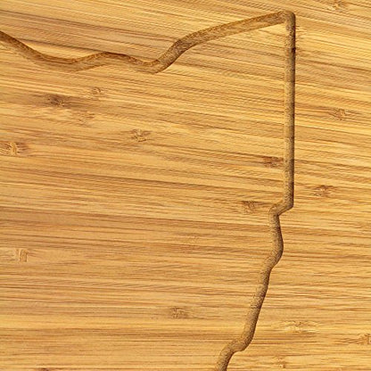 BambooMN Large Ohio Grooved Image Premium Bamboo Cutting Board - 17" x 11.5" x .75" - 2 Pieces - size: 17" x 11.5" (Ohio)