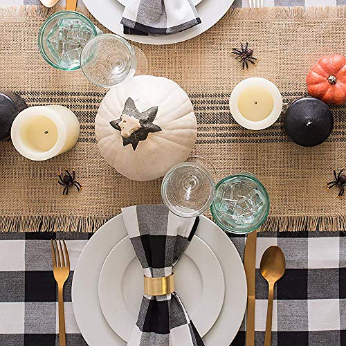 DII Buffalo Check Collection, Classic Farmhouse Cloth Napkin Set, 20x20, Black & White, 6 Piece - color: Black & White, size: 20" x 20" (Set of 6)