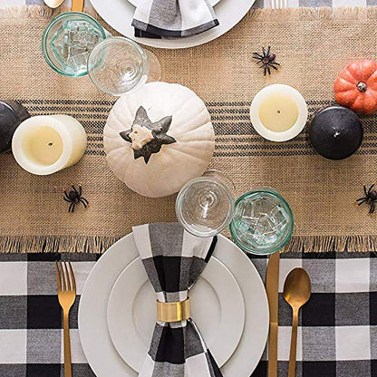 DII Buffalo Check Collection, Classic Farmhouse Cloth Napkin Set, 20x20, Black & White, 6 Piece - color: Black & White, size: 20" x 20" (Set of 6)
