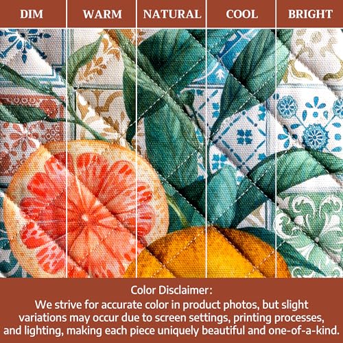 Maison d' Hermine Pot Holders 100% Cotton Potholders (8" x 8", Pack of 1) | Heat Resistant Hot Pads with Loop BBQ Cooking Baking Farmhouse Kitchen Handling Hot Pans Spring Summer - Agrume - color: 010 - Agrume, size: 8" x 8" (Pot Holder Pack of 1)