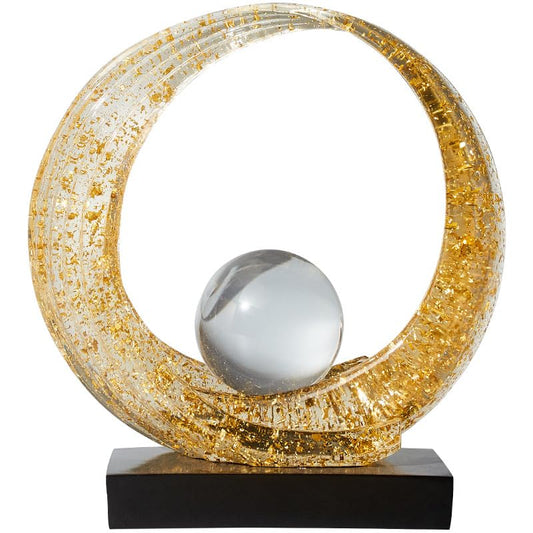 Golden Wave Resin Origami Statue Modern Abstract Home Decoration Emphasizes Abstract Office Desk Center Art Statue Table Family Bedroom Living Room Golden Stripe Decoration (A-White Gold) - color: A-gold Foil