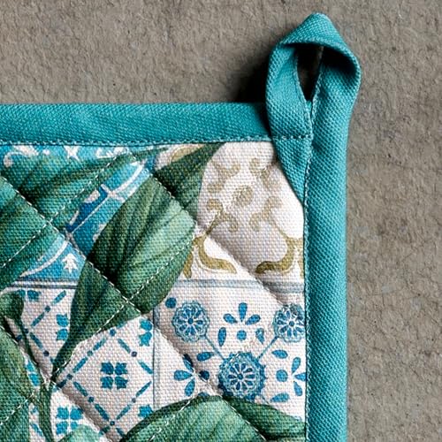 Maison d' Hermine Pot Holders 100% Cotton Potholders (8" x 8", Pack of 2) | Heat Resistant Hot Pads with Loop BBQ Cooking Baking Farmhouse Kitchen Handling Hot Pans Spring Summer - Agrume - color: 010 - Agrume, size: 8" x 8" (Pot Holder Pack of 2)