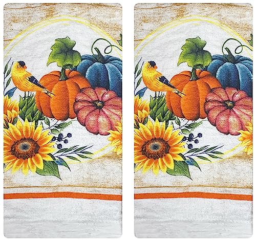 Oven Mitts and Pot Holders - Kitchen Towels and Dish Cloths Sets - Oven Mitts - Tea Towels - Dish Cloths Set (Pumpkin) - color: Pumpkin