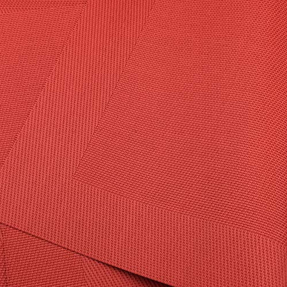 Vinyl Red Placemats Heat Resistant Dining Table Mats Non-Slip Washable Place Mats Set of 6 （Red） - color: Red