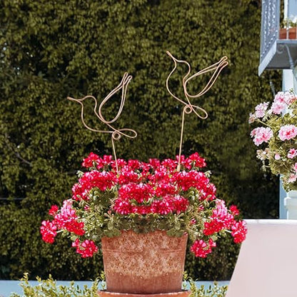 Hummingbird Decorative Garden Stakes Set of 2,Hummingbirds Metal Wire Decor | Decorative plant stakes 23.6 x 6.7 inches,Decorative Stakes for Flower Pots, Planters, and Flower Beds