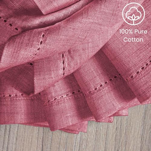 Cloth Dinner Napkins 100% Cotton Set of 6 - Soft Durable Washable - Ideal for Farmhouse Parties Wedding Christmas Easter - Perfect Everyday Use Table Cloth Napkins 18x18 Dusty Pink - color: Dusty Pink