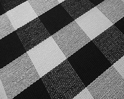 LEVINIS Buffalo Check Kitchen Rug Black and White Runner Rugs for Living Room/Bedroom, Cotton Gingham Hand-Woven Checkered Kitchen Rug Runner, 70.8''x23.6'' - color: Black/White, size: 1'11" x 5'11" (Rectangular)