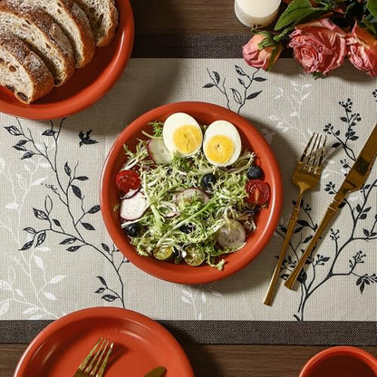 GZG 8 Inch Ceramic Dinner Salad Plates, Terracotta Blush, Set of 4 | Rustic Matte Glaze Stoneware Dinnerware, Microwave & Dishwasher Safe, For Salad, Dessert, Appetizer, Everyday Use - color: Terracotta Blush, size: 4 pcs Salad Plate Set