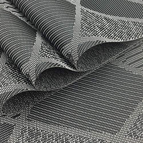Natural Placemats Woven Vinyl Non-Slip Insulation Heat Stain Resistant Washable Table Placemats Kitchen Dining Table Top Meal Mat Place Mats PVC Set of 6, Natural Black Wood Color - color: Black