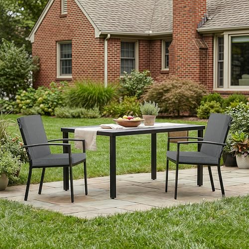 Outdoor Chair Cushions Set of 1, 18 x 16.5 Inch, Dark Grey | Water-Resistant, Fade-Resistant, Patio Furniture Dining Chair Seat Replacement with Mid Back, Ties Zipper, Removable Cover - color: Dark Grey, size: 18" x 16.5" 1 Pack
