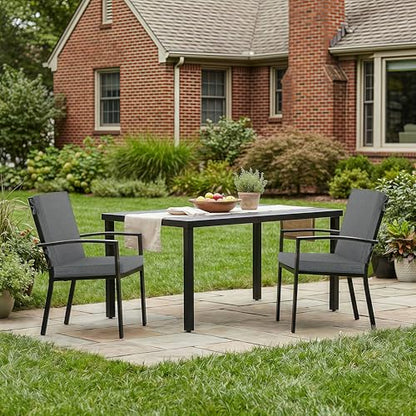 Outdoor Chair Cushions Set of 2, 18 x 16.5 Inch, Dark Grey | Water-Resistant, Fade-Resistant, Patio Furniture Dining Chair Seat Replacement with Mid Back, Ties Zipper, Removable Cover - color: Dark Grey, size: 18" x 16.5" 2 Pack