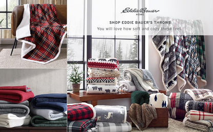 Eddie Bauer - Blanket, Super Soft Reversible Sherpa & Brushed Fleece Bedding, Throw Blankets for Couch, Ideal for Lounging (Mountain Tartan Red) - color: Mountain Tartan Red