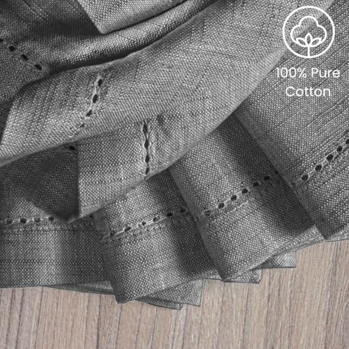Cloth Dinner Napkins 100% Cotton Set of 6 - Soft Durable Washable - Ideal for Farmhouse Parties Wedding Christmas Easter - Perfect Everyday Use Table Cloth Napkins 18x18 Grey - color: Gray