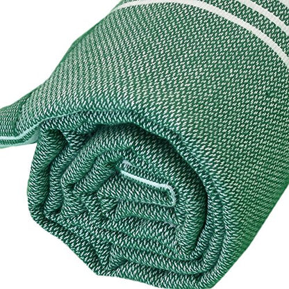 Bersuse Towels Anatolia XL Beach Blanket Throw Blanket Turkish Towel 100% Cotton Extra-Large Quick-Dry Lightweight Premium Peshtemal Towel - 61x82 Inches, Forest Green - color: Forest Green
