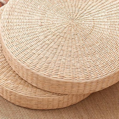BENBOR Tatami Cushion - Round Straw Weave Handmade Pillow, Breathable Seat Cushion for Floor, Yoga, Home & Garden, Comfortable Sitting Pillows 45cm