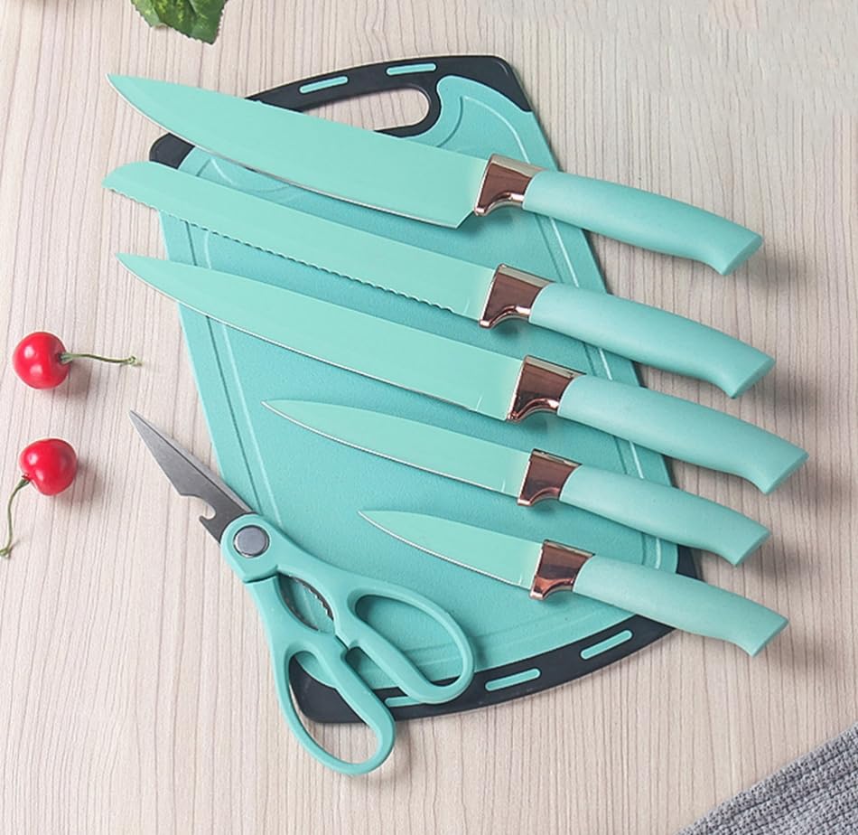 Kitchen Cooking Utensils and Knife Set with Block, 19 Pieces Cooks Cutting Set 11 Silicone Utensils Tool 5 Pcs Sharp Stainless Steel Chef Knives Scissors Whisk Tongs and Cutting Board (Pink) - color: Pink