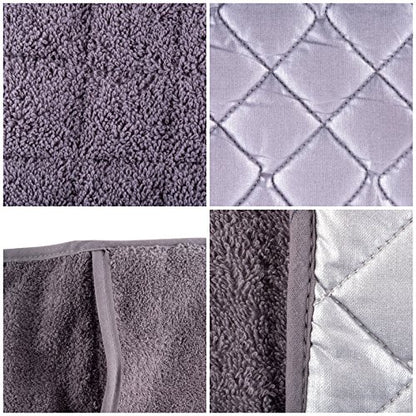DII Basic Terry Collection 100% Cotton Quilted, Double Mitt, Gray - color: Gray, size: Double Mitt