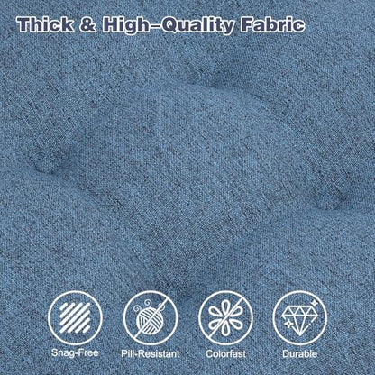 baibu Patented Dining Chair Cushions, 2 Pack, 16.5 x 16.5 x 3.5 in, Blue | Two dual-layer memory foam cushions with silicone non-slip bases, secure ties and removable machine-washable covers. - color: Blue, size: 2 Count (Pack of 1)