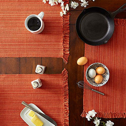 DII Variegated Tabletop Collection, Placemat Set 13x19, Spice, 6 Piece - color: Spice, size: 19" x 13" (Set of 6)