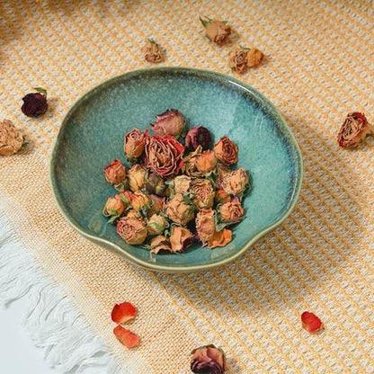 7.6'' Ceramic Decorative Bowl, Key Bowl for Entryway Table | Potpourri Bowl, Handcrafted Pottery Bowl with a Ruffle Rim, Large Catch-All for Coffee Tables, Entryways, Home Decor