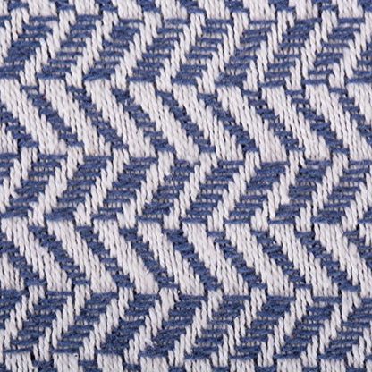 DII Modern Farmhouse Cotton Herringbone Blanket Throw with Fringe for Chair, Couch, Picnic, Camping, Beach, & Everyday Use, 50 x 60 - French Blue - color: French Blue