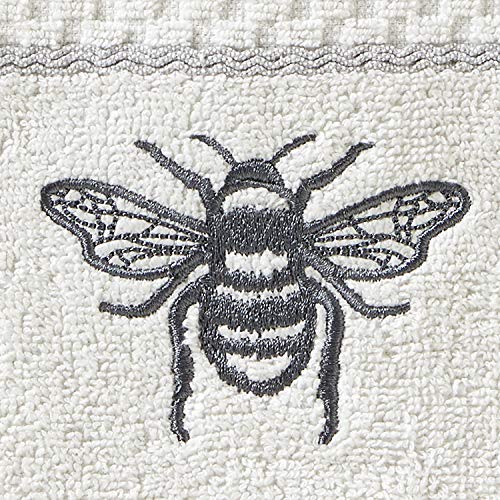 SKL Home Farmhouse Bee Hand Towel Set, White 16x25 - color: Farmhouse Bee