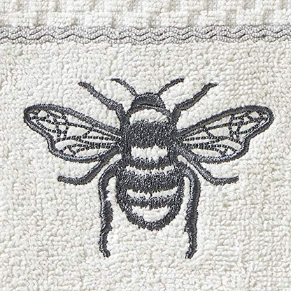 SKL Home Farmhouse Bee Hand Towel Set, White 16x25 - color: Farmhouse Bee