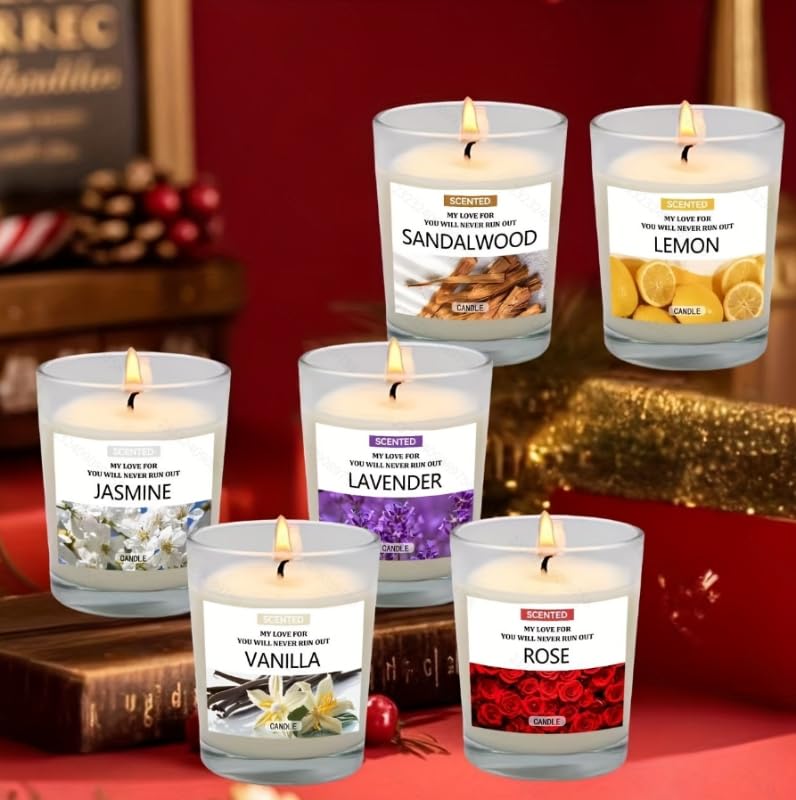 Scented Candles Gifts Set for Women, Aromatherapy Soy Wax Candles for Home, 6 Pack Jar Candle for Men Birthday, Valentine, Anniversary, Christmas Gifts