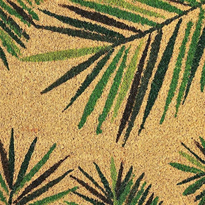 Juvale Door Mat - 30 x 17 in, Brown, Tropical Style - Outdoor Coir Doormat for Front Door - Dirt-Scraping Welcome Mat