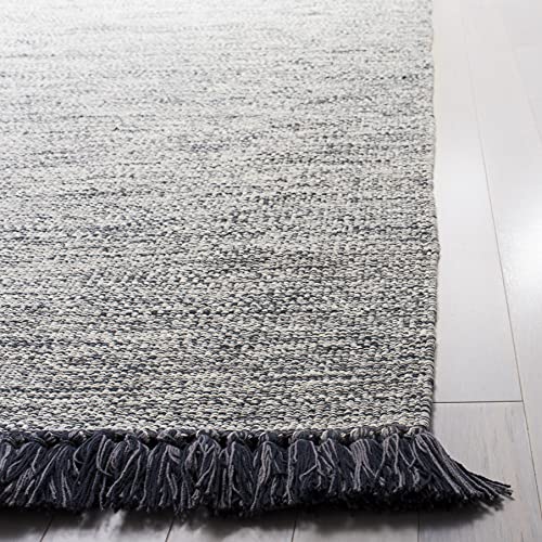 SAFAVIEH Montauk Collection Area Rug - 5' x 8', Grey, Handmade Tassel Cotton, Ideal for High Traffic Areas in Living Room, Bedroom (MTK610M) - color: Grey, size: 5' x 8' (Rectangular)