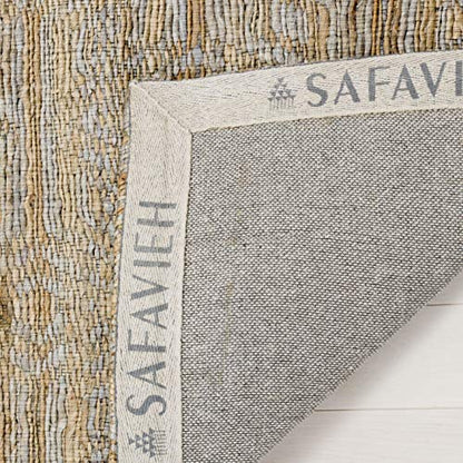 SAFAVIEH Cape Cod Collection Area Rug - 5' x 8', Grey & Sand, Handmade Flat Weave Jute, Ideal for High Traffic Areas in Living Room, Bedroom (CAP412A) - size: 5' x 8' (Rectangular)