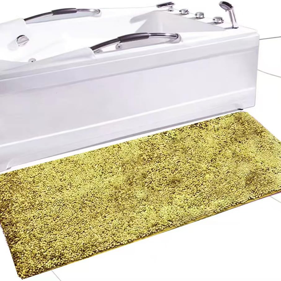 Madeals Long Bathroom Rugs Chenille Runner Bathroom Mat Kitchen Rug Golden - color: Golden, size: 20"x 46"