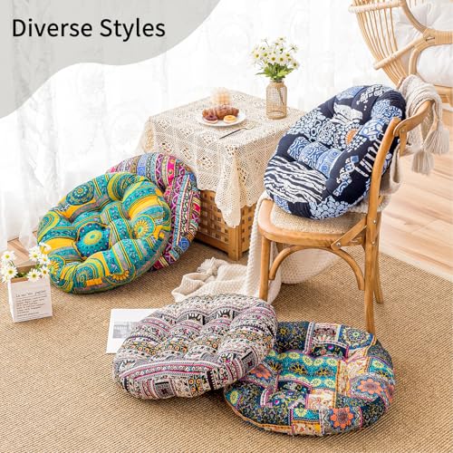 Round Meditation Floor Cushions,Large Floor Pillow Sitting for Adults and Kids,Boho Seats for Yoga Cushion India Seating Pad Balcony Bedroom Tatami Living Room,22x22 Inch