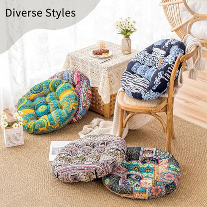 Round Meditation Floor Cushions,Large Floor Pillow Sitting for Adults and Kids,Boho Seats for Yoga Cushion India Seating Pad Balcony Bedroom Tatami Living Room,22x22 Inch