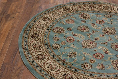 Well Woven Barclay Sarouk Light Blue Traditional Area Rug 5'3" Round - color: Light Blue, size: 5'3" (Round)