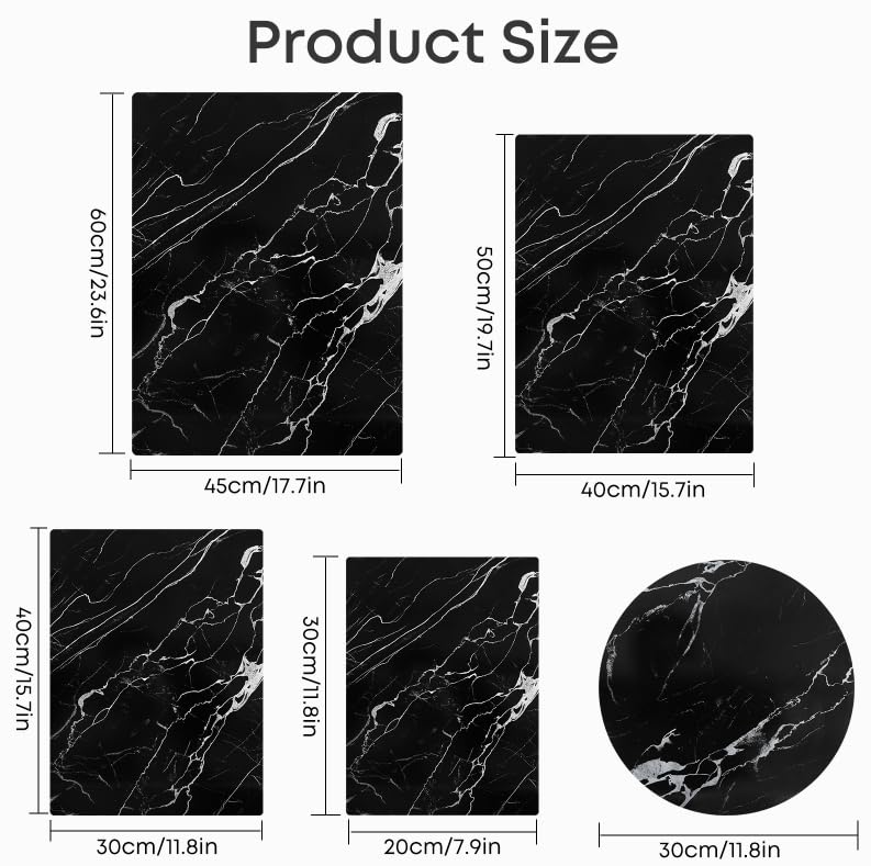 Murrey Home Glass Cutting Board for Kitchen Counter, Tempered Glass Chopping Boards Dishwasher Safe, Small Clear Countertop Tray, Scratch Resistant, Heat Resistant, Non Toxic, Black Marble, 16"x12" - color: Textured Black Marble, size: 15.7"L x 11.8"W