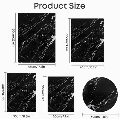 Murrey Home Glass Cutting Board for Kitchen Counter, Tempered Glass Chopping Boards Dishwasher Safe, Small Clear Countertop Tray, Scratch Resistant, Heat Resistant, Non Toxic, Black Marble, 16"x12" - color: Textured Black Marble, size: 15.7"L x 11.8"W