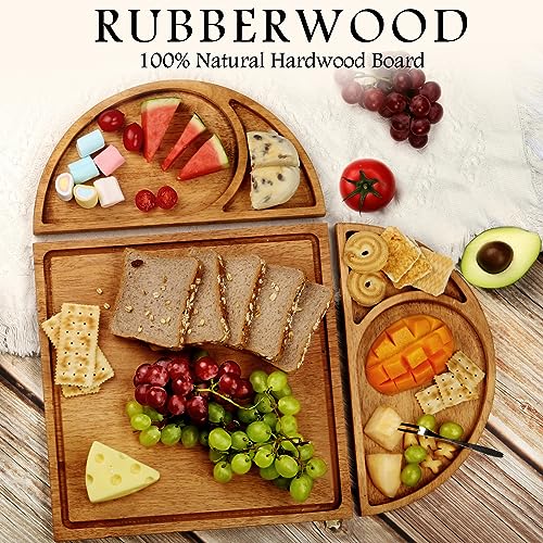 Premium Solid Wood Charcuterie Board Gift Set - Extra Large Magnetic Cheese Board Wooden Tray Serving Platter Housewarming, Christmas, and Valentine's Gifts