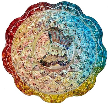 Colorful Crystal Glass Candy Snack Barrel Storage Jar Embossed Luxury Cookie Buffet Canister With Lids Jewelry Box Jar Biscuit Containers - color: Butterfly