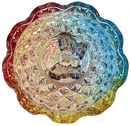 Colorful Crystal Glass Candy Snack Barrel Storage Jar Embossed Luxury Cookie Buffet Canister With Lids Jewelry Box Jar Biscuit Containers - color: Butterfly
