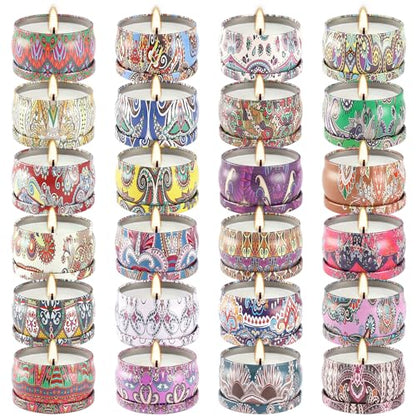 Scented Candles Gift Set, 2.5 oz Soy Wax Aromatherapy Candle for Home, Romantic Candles Gift for Mother Day Christmas Valentines Birthday (24 Pack) - color: 24Pack-Brown
