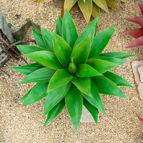 Ttranewsoo 22' Artificial Plant,Artificial Agave Plants,Faux Plants for Outdoors,Artificial Plant Outdoor,Large Uv Resistant Fake Agave Planters for Indoor and Outdoor Decorating 1PCS - color: 22"green-1