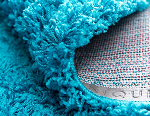 Unique Loom Solid Shag Collection Area Rug (2' 2" x 6' 5" Runner, Turquoise) - color: Turquoise, size: 2'2" x 6'5" (Rectangular)