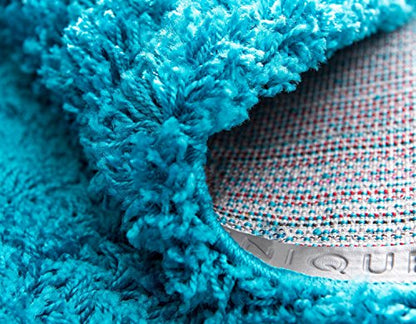 Unique Loom Solid Shag Collection Area Rug (2' 2" x 6' 5" Runner, Turquoise) - color: Turquoise, size: 2'2" x 6'5" (Rectangular)