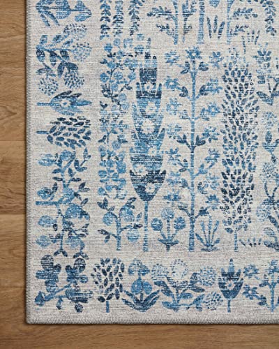Loloi Rifle Paper Co Maison Blue 2'-3" x 3'-9" Accent Rug | MAO-07 Printed Approx. 2x4 Entryway Kitchen, Whimsical, Accent Rug - color: Blue, size: 2'3" x 3'9" (Rectangular)