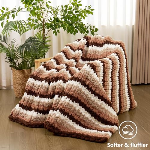 Cozyful Chunky Yarn for Hand Knitting - #10 Chunky Chenille Yarn, Jumbo Big Thick Chunky Yarns for Crocheting, Super Bulky Chunky Knit Blanket Yarns, 8 Skein (22yd, 8oz/Skein), Cream & Sage & Khaki - color: Cream & Sage & Khaki